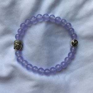 Lavender quartz Buddha/Om Bracelet